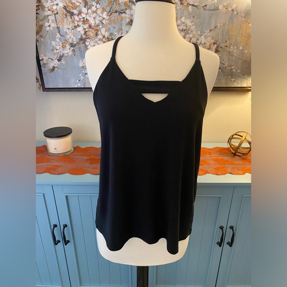 Black sleeveless blouse